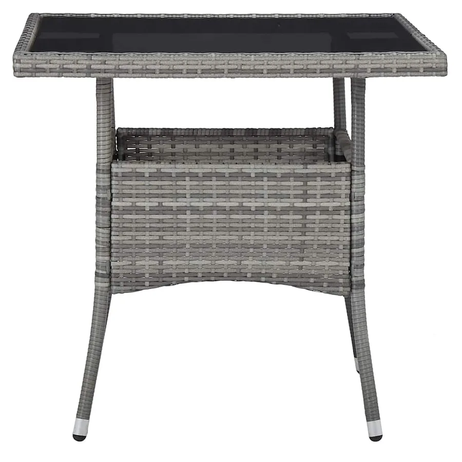 Ensemble à Manger jardin 5 pcs résine tressée verre trempé Gris - 4