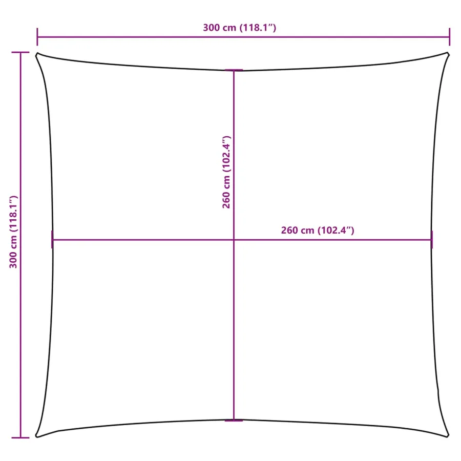 Voile de parasol tissu oxford carré 3x3 m bleu - 10
