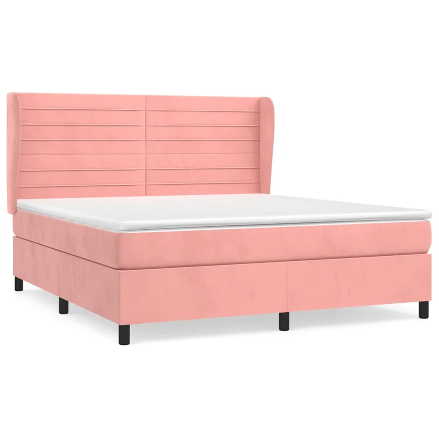 Sommier à lattes de lit avec matelas Rose 160x200 cm Velours - 2