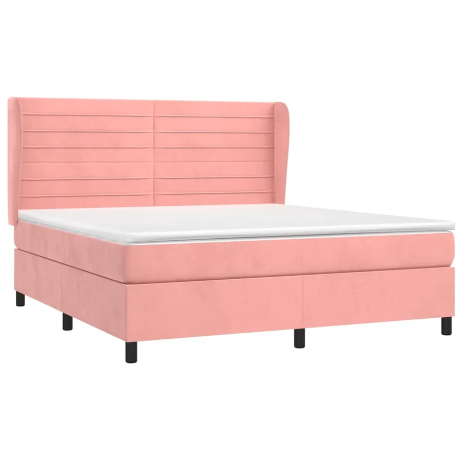 Sommier à lattes de lit avec matelas Rose 160x200 cm Velours - 3
