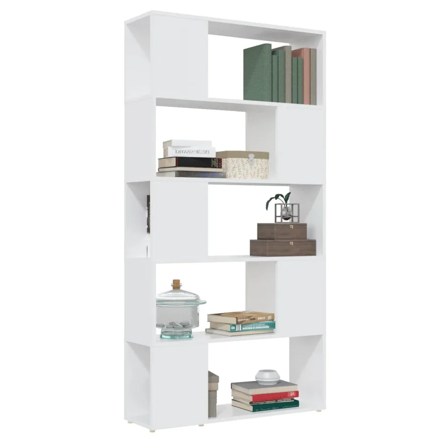 Bibliothèque/Séparateur de pièce Blanc 80x24x155 cm - 5