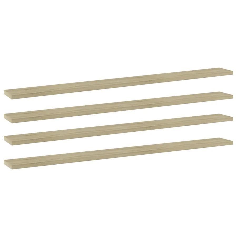 Panneaux bibliothèque 4 pcs Chêne sonoma 100x10x1,5cm Aggloméré