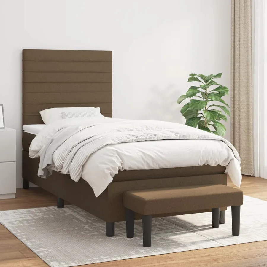 Sommier à lattes de lit avec matelas Marron foncé 80x200 cm