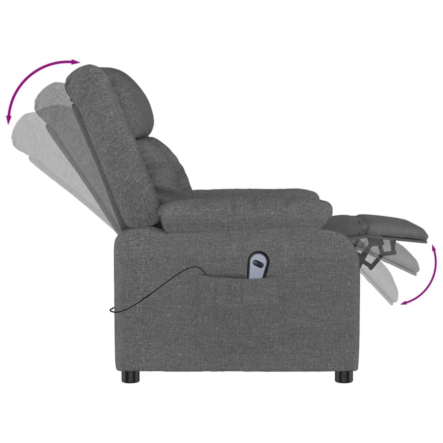 Fauteuil inclinable électrique Gris foncé Tissu - 7