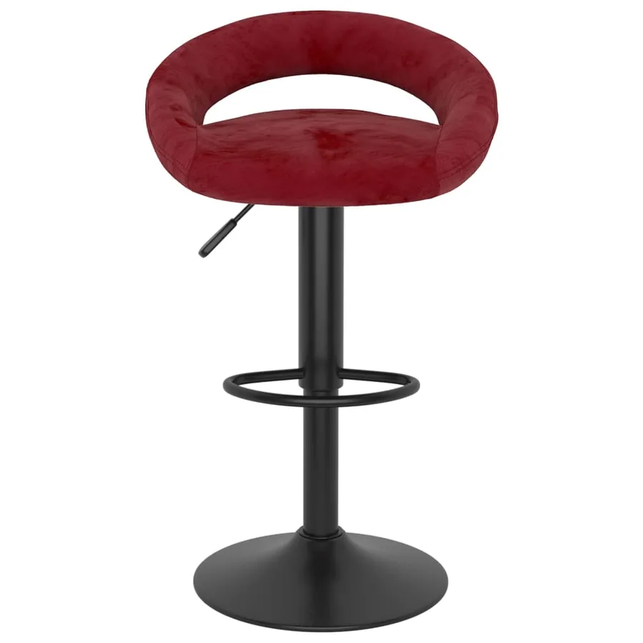Tabourets de bar lot de 2 rouge vin velours - 3