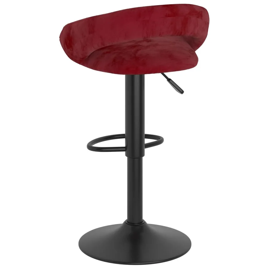 Tabourets de bar lot de 2 rouge vin velours - 5