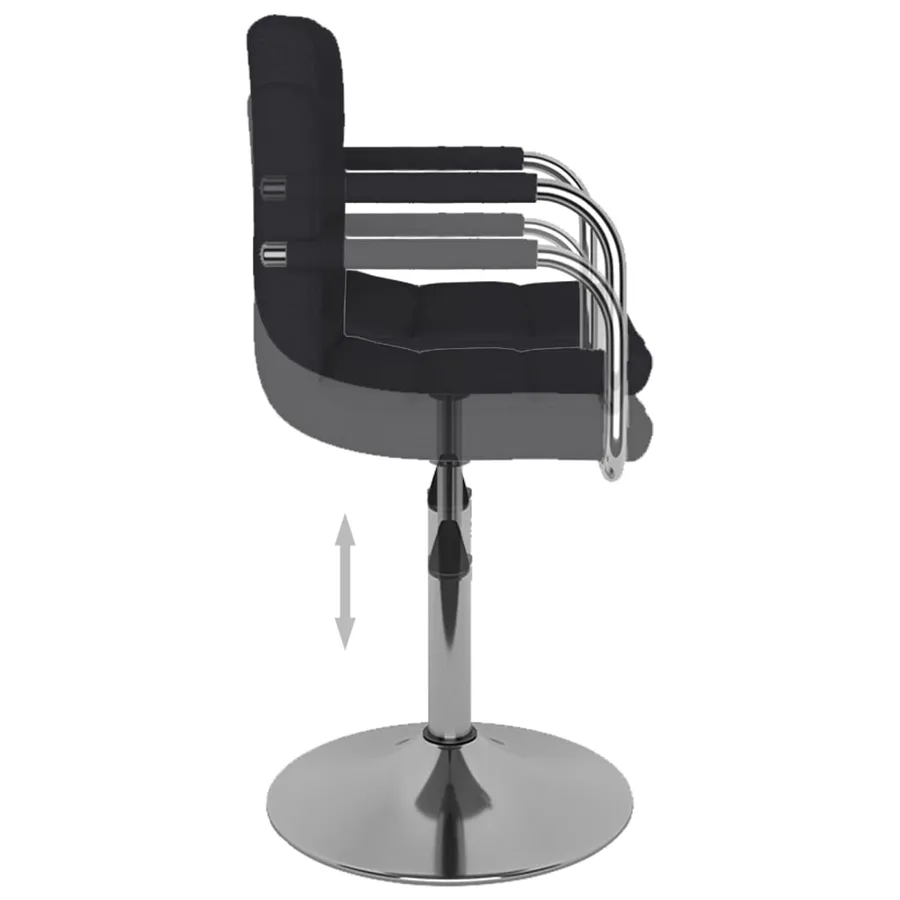 Chaise de salle à manger Tissu Noir - 5