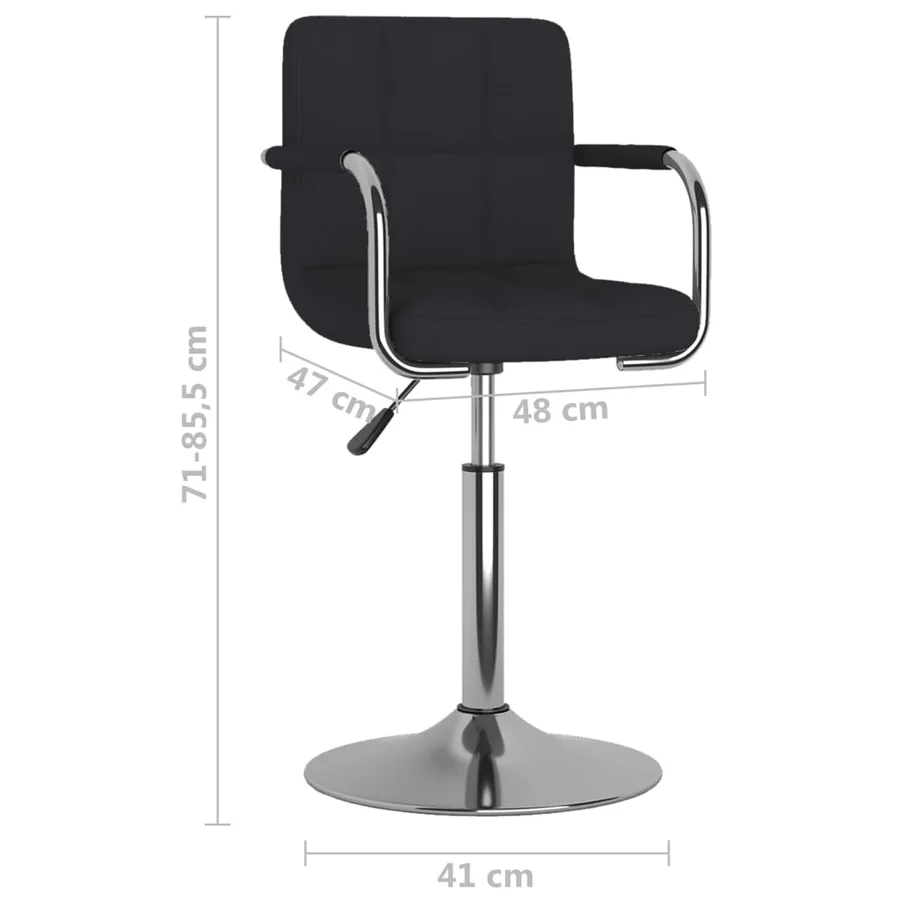 Chaise de salle à manger Tissu Noir - 8
