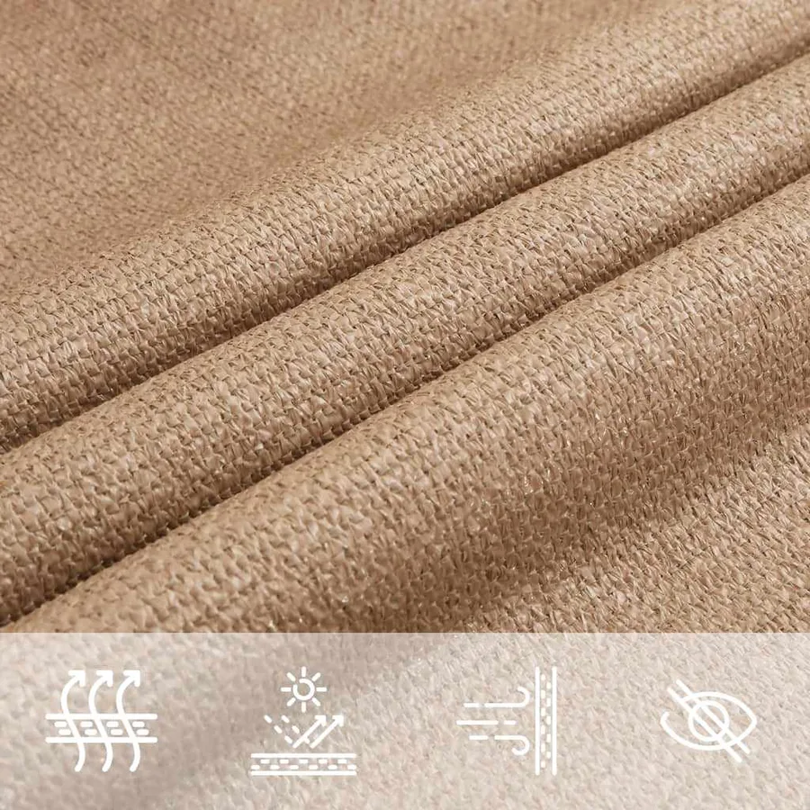 Voile d'ombrage 160 g/m² Taupe 4x5x6,8 m PEHD - 7