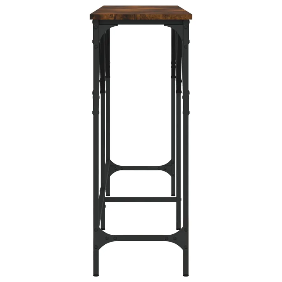 Table console chêne fumé 180x29x75 cm bois d'ingénierie - 5
