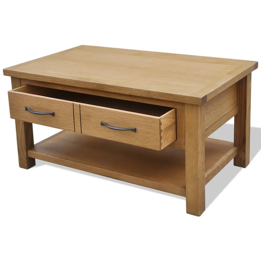 Table basse 88x53x45 cm Bois de chêne massif - 3
