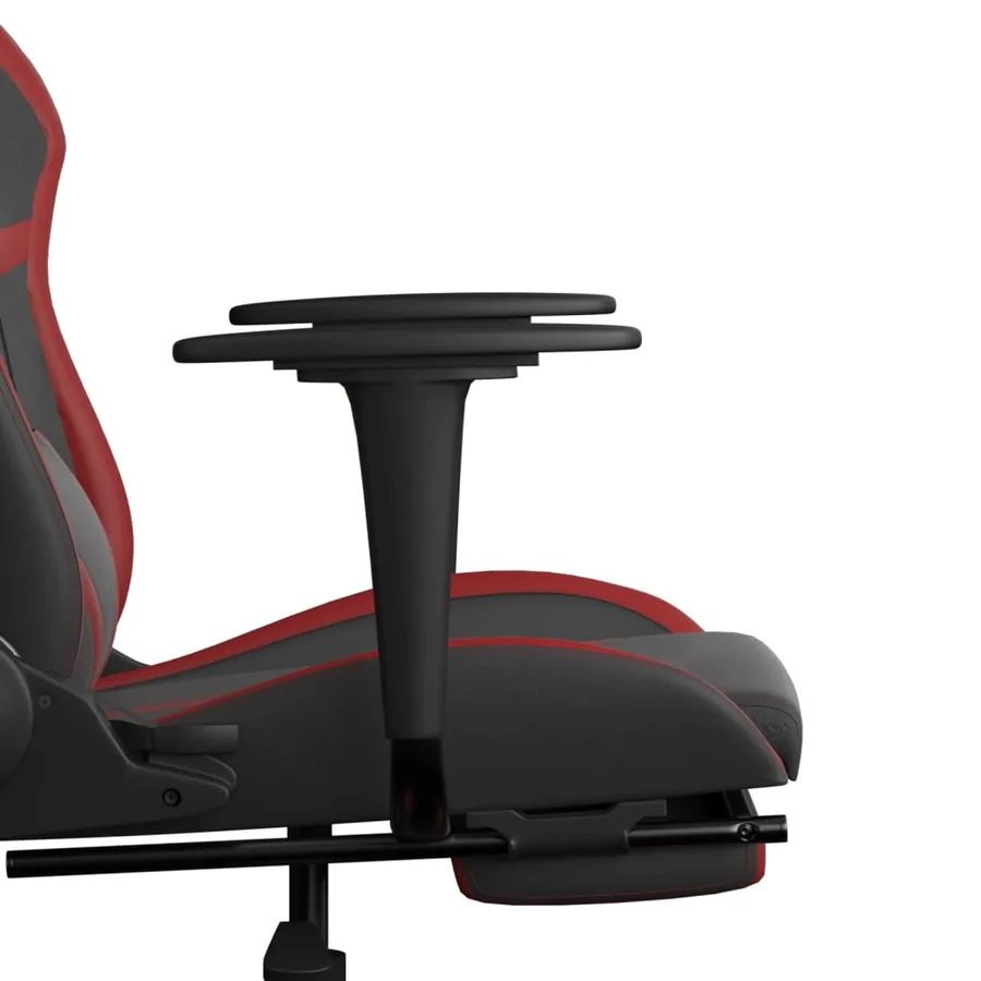 Chaise de jeu de massage repose-pied Noir&Bordeaux Similicuir - 11