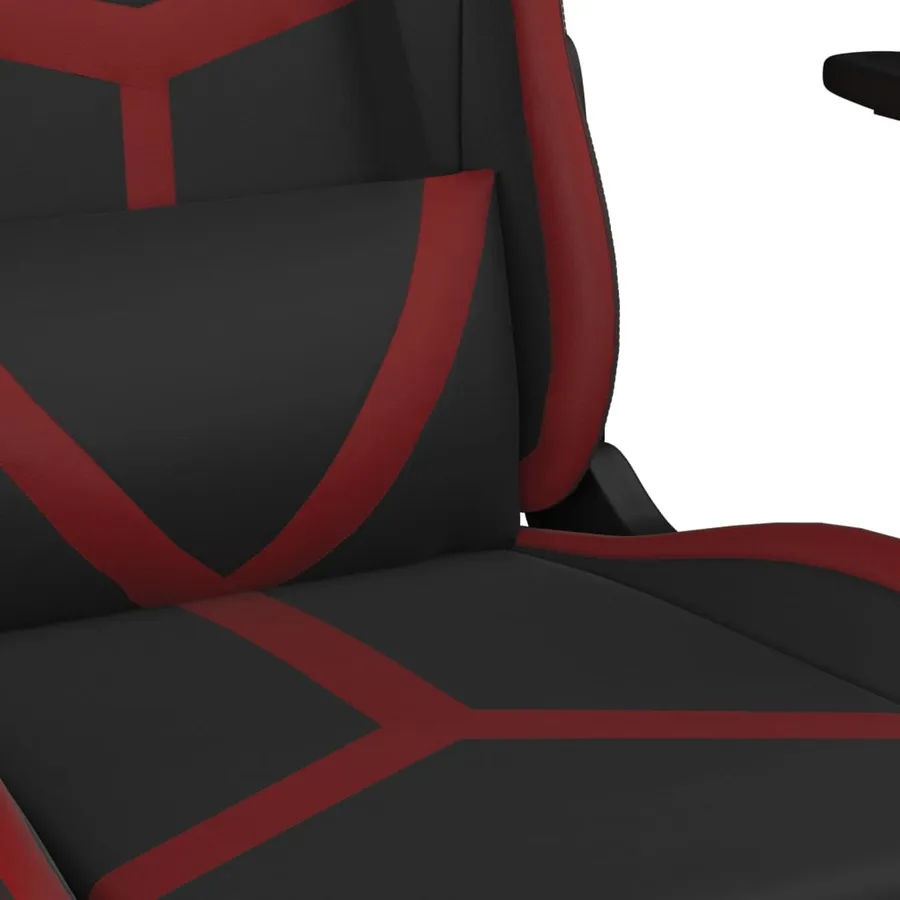 Chaise de jeu de massage repose-pied Noir&Bordeaux Similicuir - 9