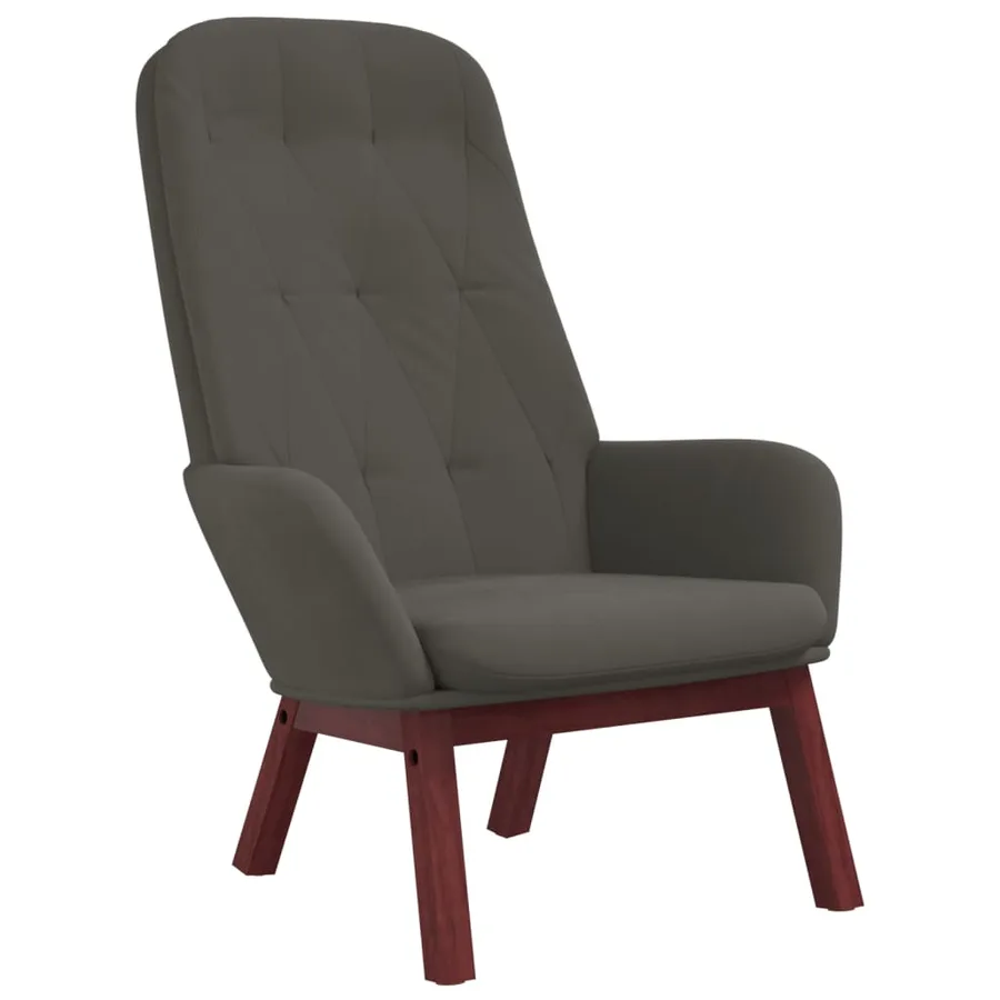 Chaise de relaxation avec repose-pied Gris foncé Velours - 4