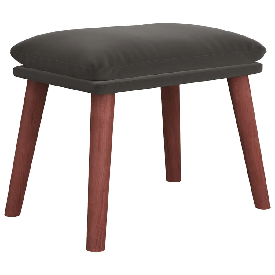 Chaise de relaxation avec repose-pied Gris foncé Velours - 5