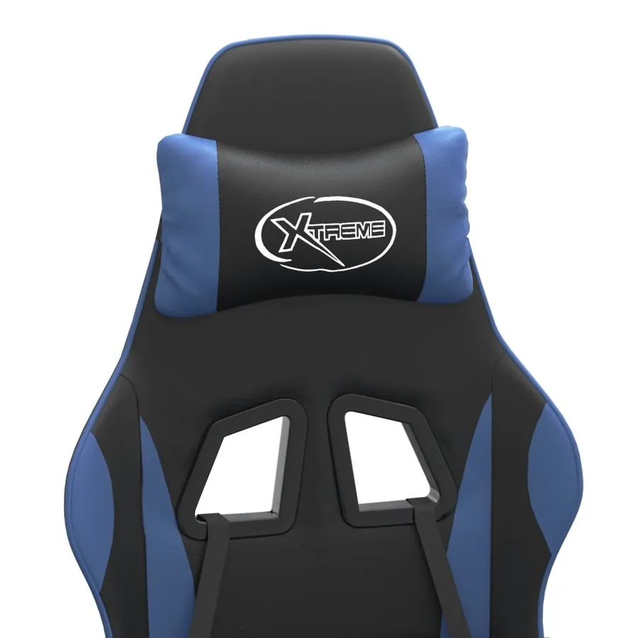 Chaise de jeu Noir et bleu Similicuir - 10