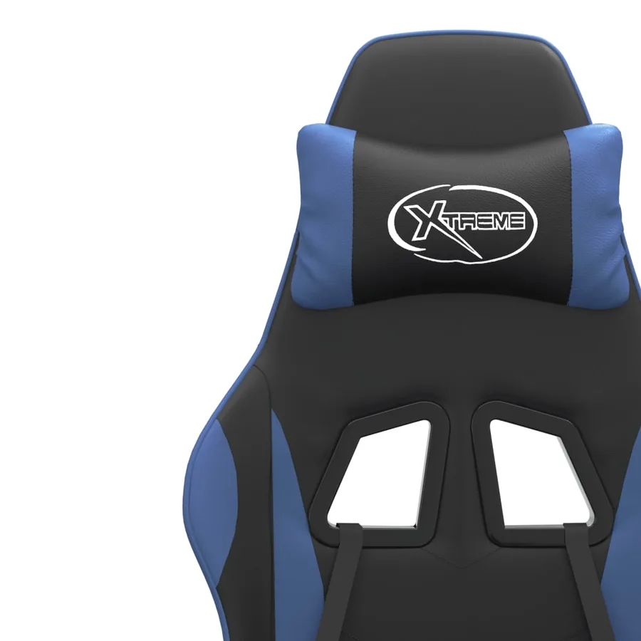 Chaise de jeu Noir et bleu Similicuir - 11