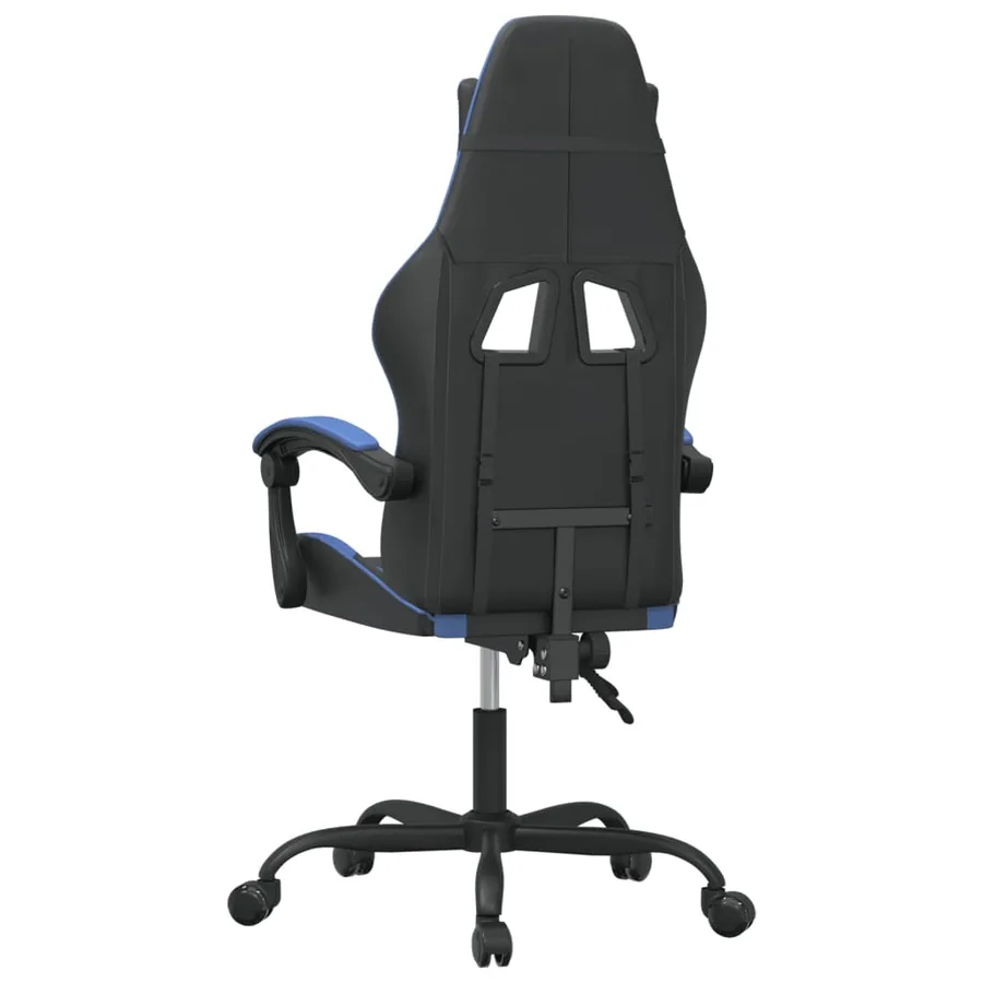 Chaise de jeu Noir et bleu Similicuir - 5
