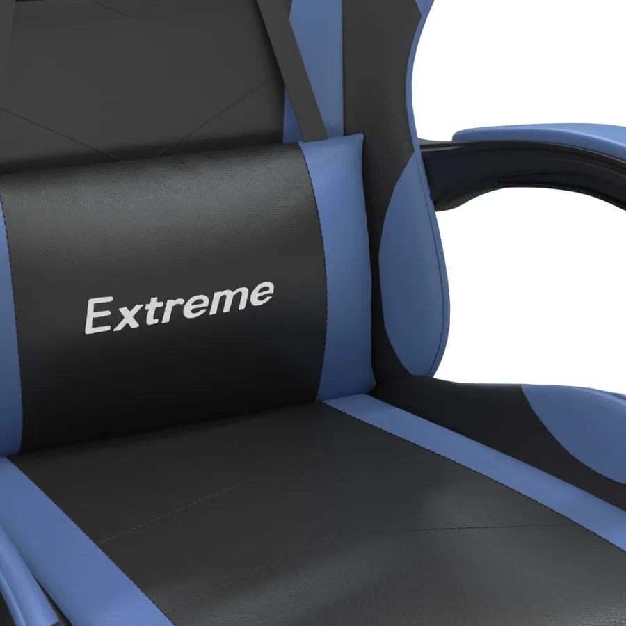 Chaise de jeu Noir et bleu Similicuir - 8