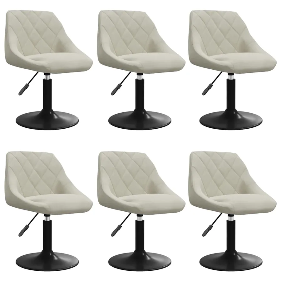 Chaises pivotantes à manger lot de 6 crème velours - 2