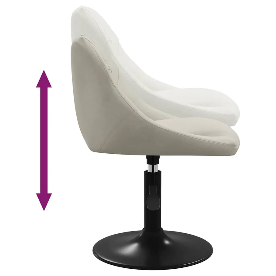 Chaises pivotantes à manger lot de 6 crème velours - 7