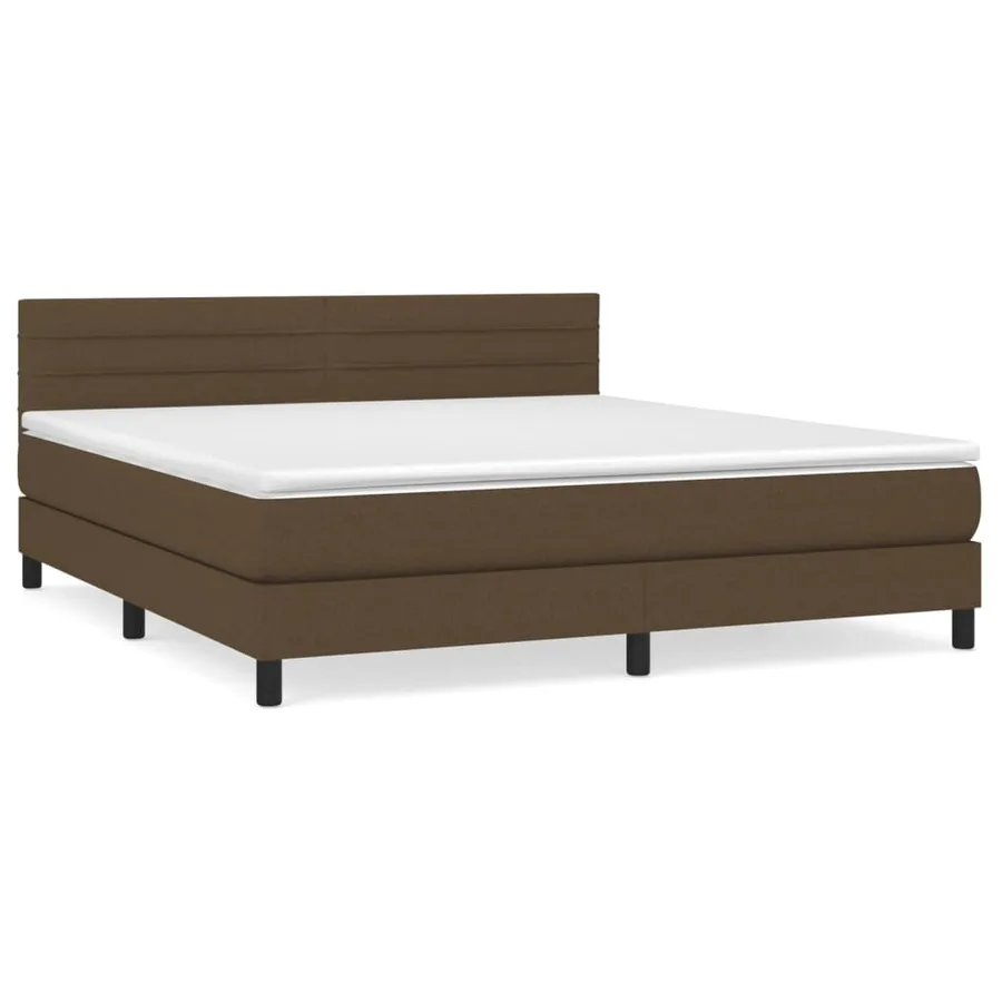 Sommier à lattes de lit avec matelas Marron foncé 160x200 cm - 2