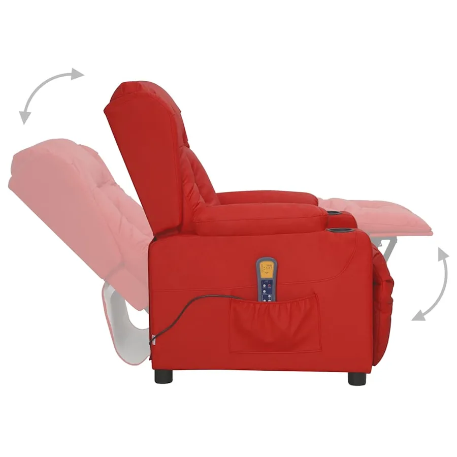 Fauteuil de massage Rouge bordeaux Similicuir - 4