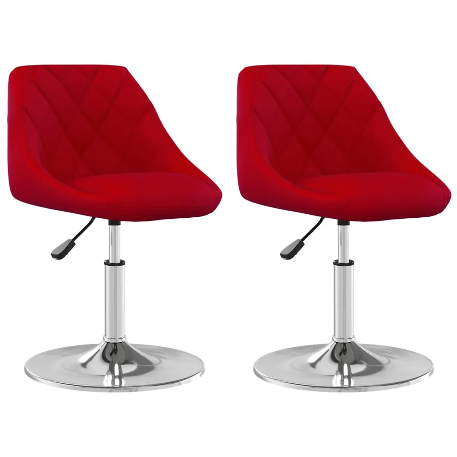 Chaises pivotantes à manger lot de 2 Rouge bordeaux Velours - 2