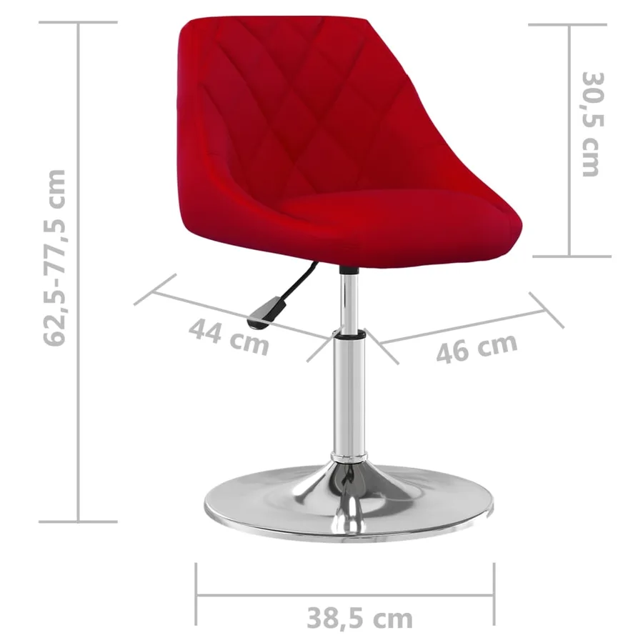 Chaises pivotantes à manger lot de 2 Rouge bordeaux Velours - 9