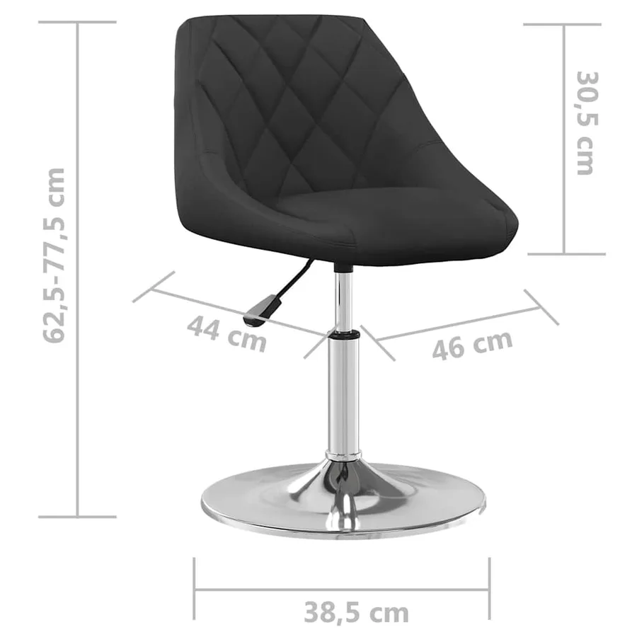 Chaises pivotantes à manger lot de 2 Noir Velours - 9