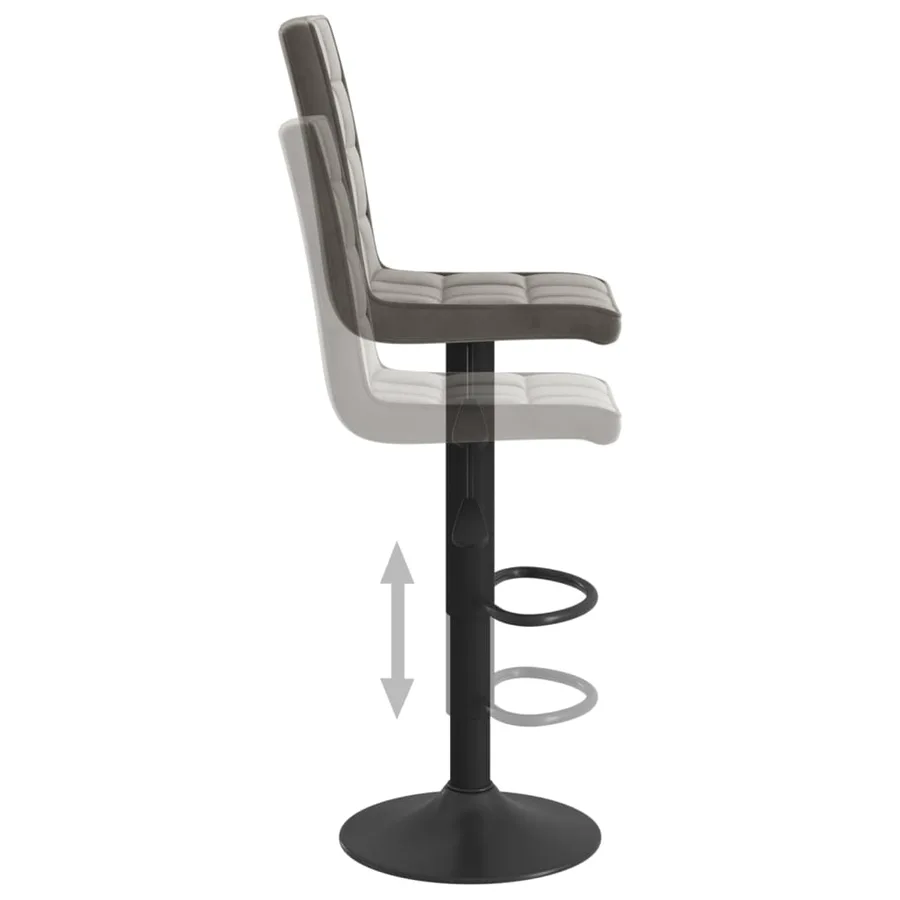 Tabouret de bar Gris foncé Velours - 6