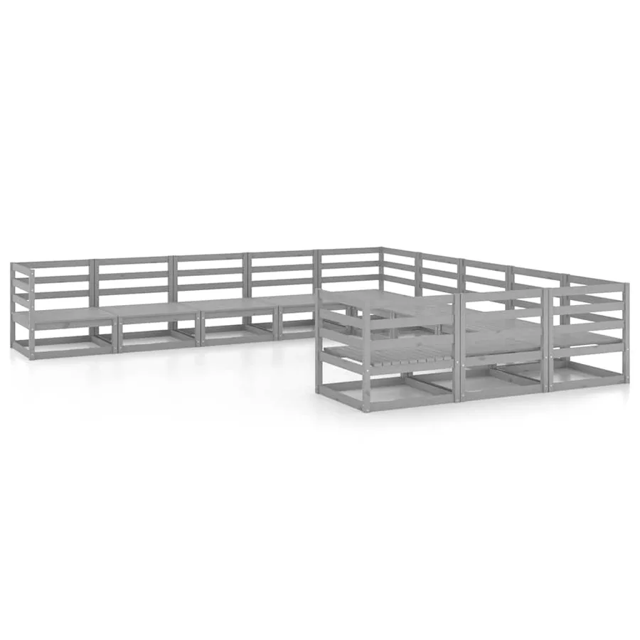 Salon de jardin 11 pcs bois de pin massif - 2