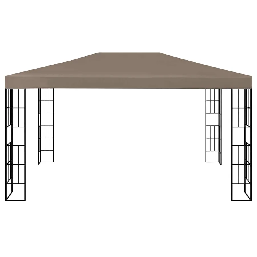 Tonnelle avec guirlande lumineuse à LED 4x3 m Taupe - 4