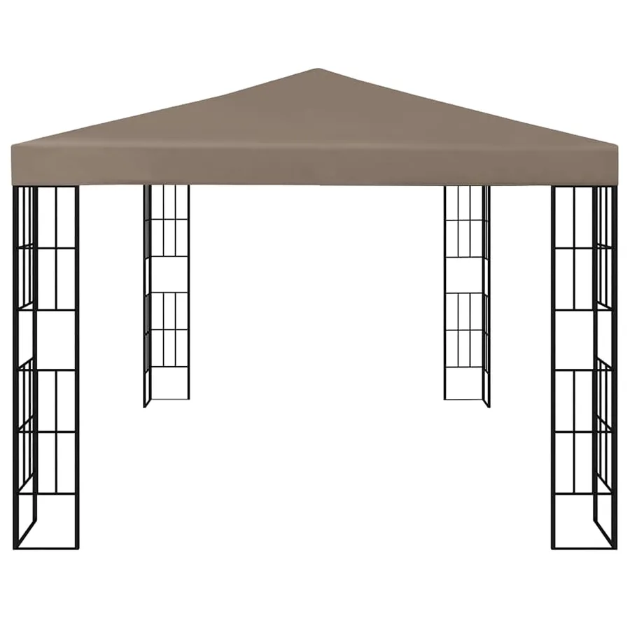 Tonnelle avec guirlande lumineuse à LED 4x3 m Taupe - 5