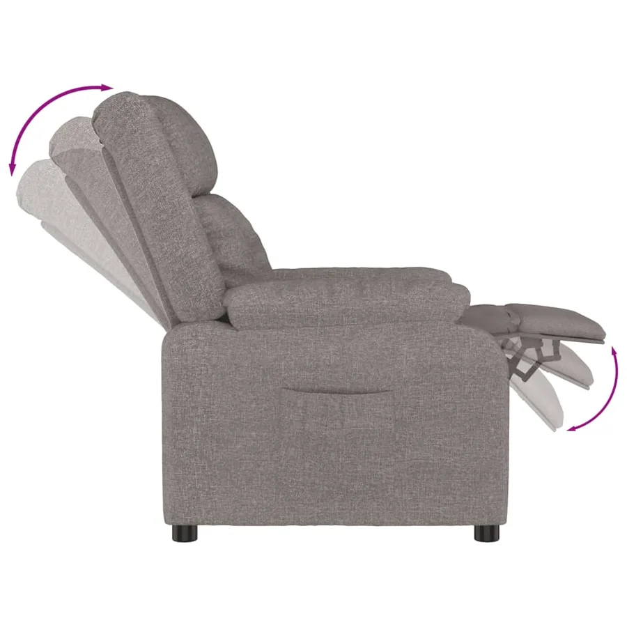 Fauteuil inclinable Taupe Tissu - 5