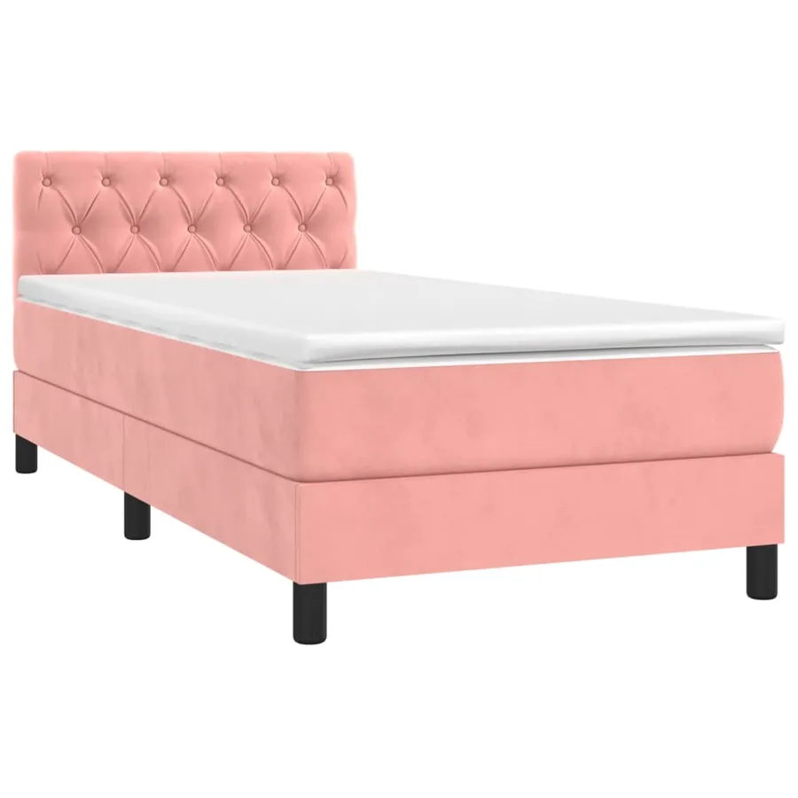 Sommier à lattes de lit avec matelas et LED Rose 80x200 cm - 3