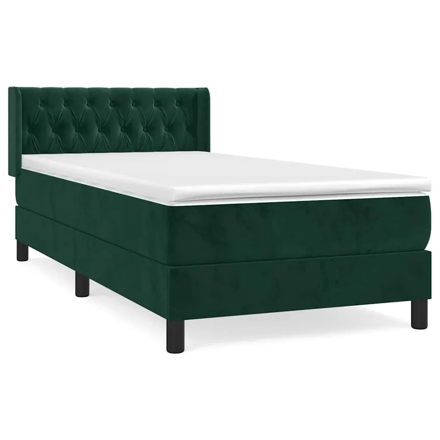 Sommier à lattes de lit avec matelas Vert foncé 100x200 cm - 2