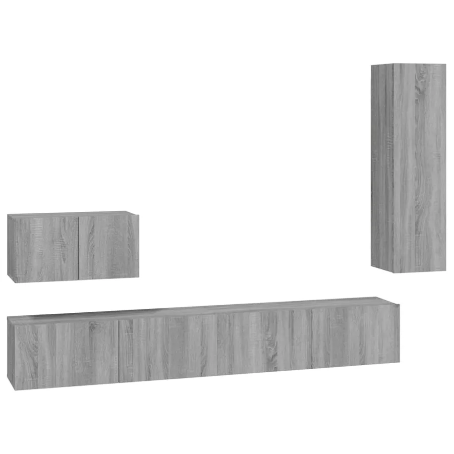 Ensemble de meubles TV 4 pcs Sonoma gris Bois d'ingénierie - 2