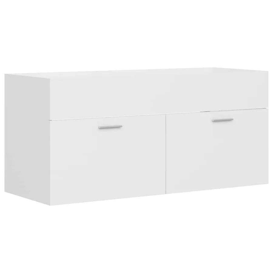 Ensemble de meubles de salle de bain 2pcs blanc bois ingénierie - 8