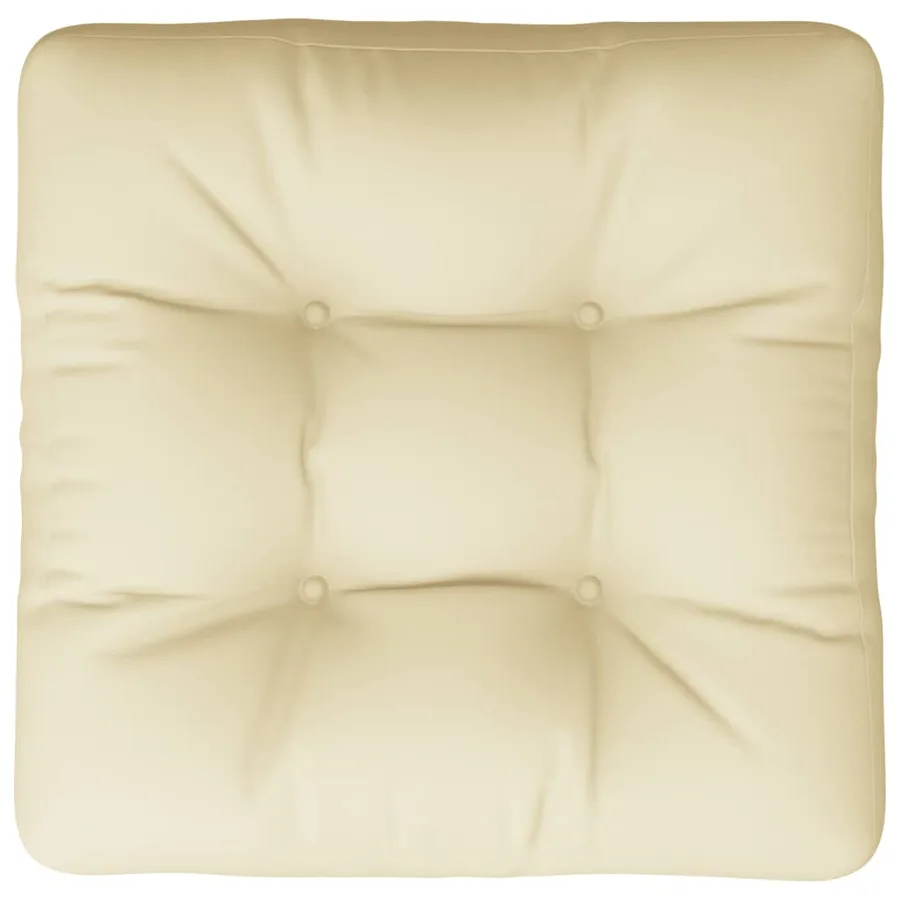 Coussin de palette crème 60x60x12 cm tissu - 6