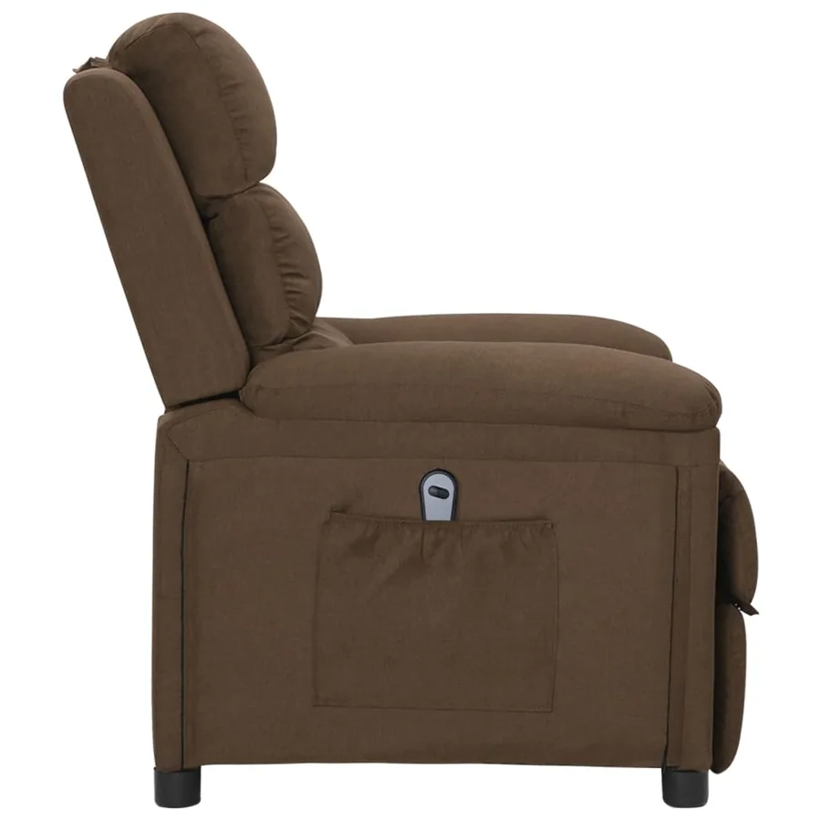 Fauteuil inclinable électrique Marron Tissu - 4