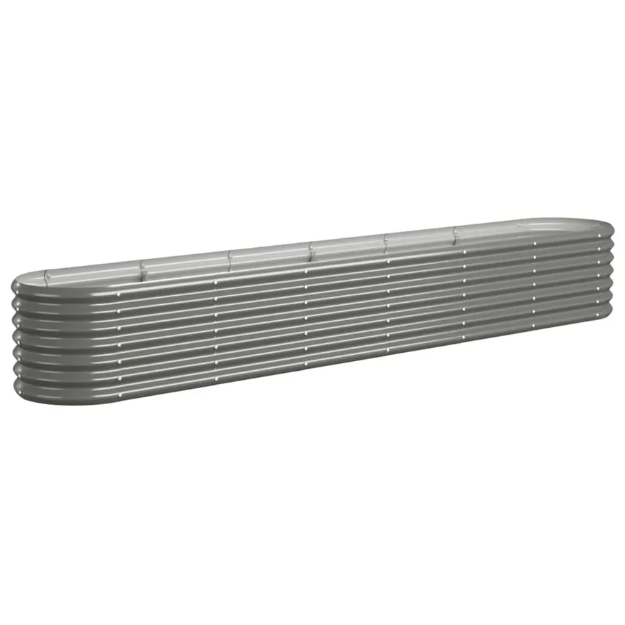 Lit surélevé de jardin Acier galvanisé 260x40x36 cm gris - 2
