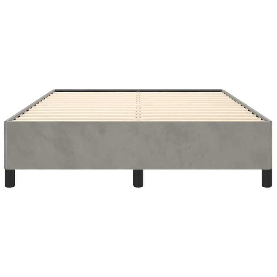 Cadre de lit gris clair 137x190 cm velours - 6