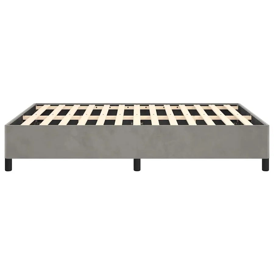 Cadre de lit gris clair 137x190 cm velours - 7