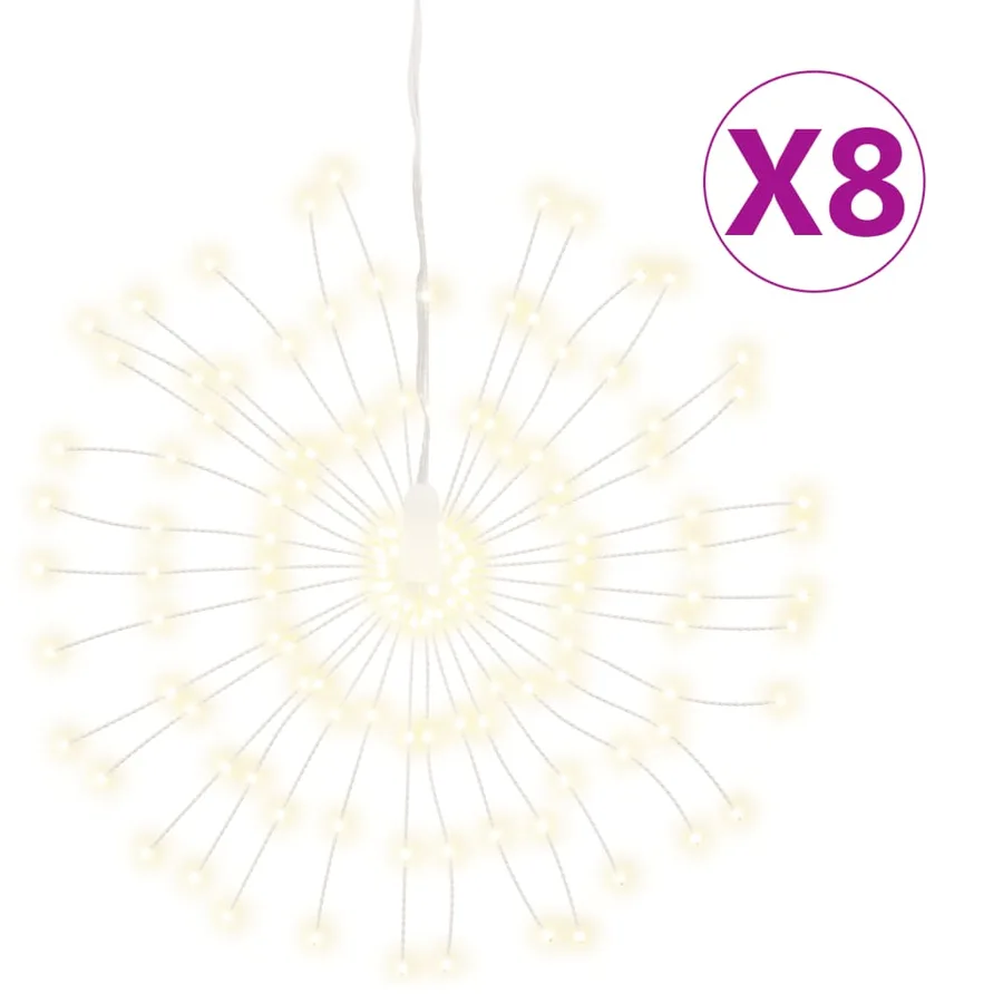 Étoile rayonnante de Noël 140 LED 8 pcs blanc chaud 17 cm - 2