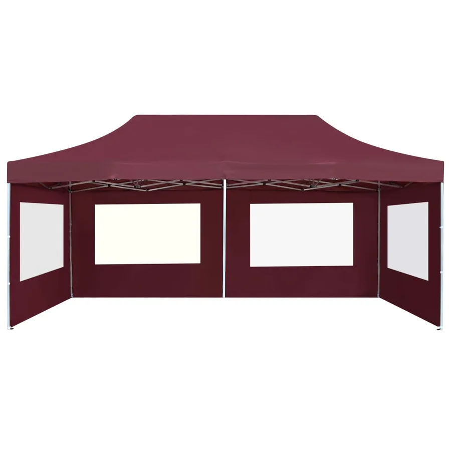 Tente de réception pliable avec parois Aluminium 6x3 m Bordeaux - 5