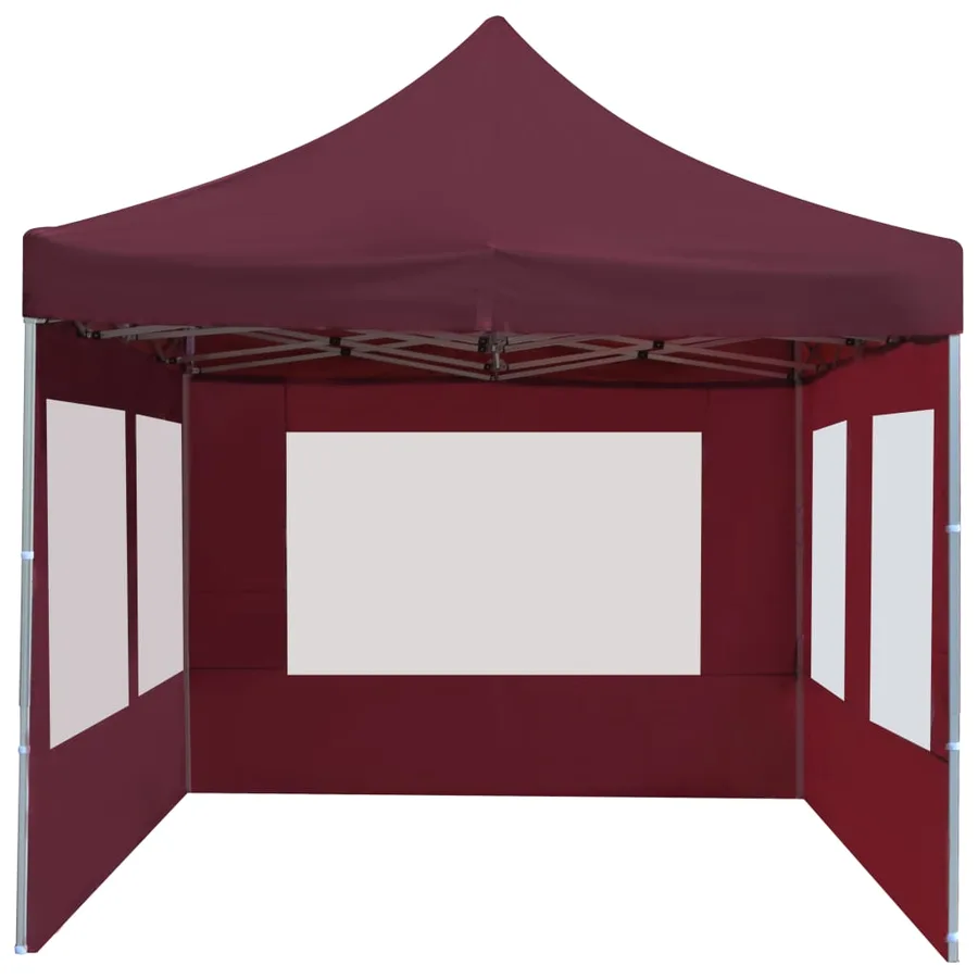 Tente de réception pliable avec parois Aluminium 6x3 m Bordeaux - 6