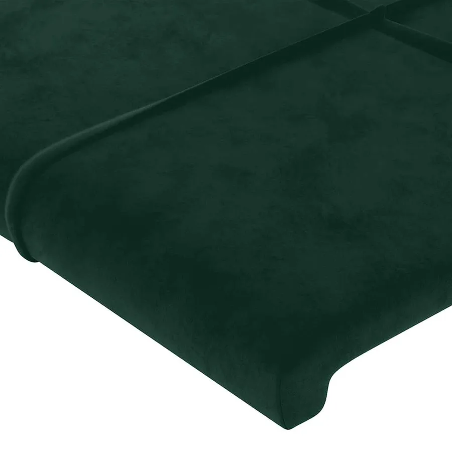 Tête de lit à LED Vert foncé 200x5x78/88 cm Velours - 5