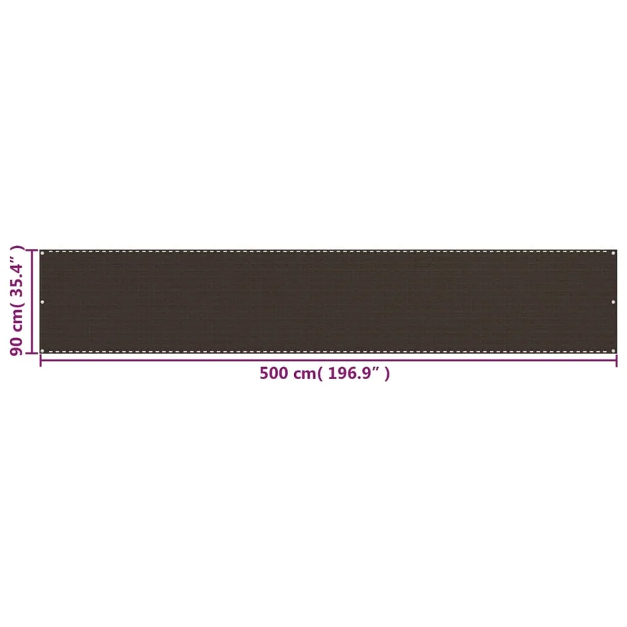 Écran de balcon Marron 90x500 cm PEHD - 5