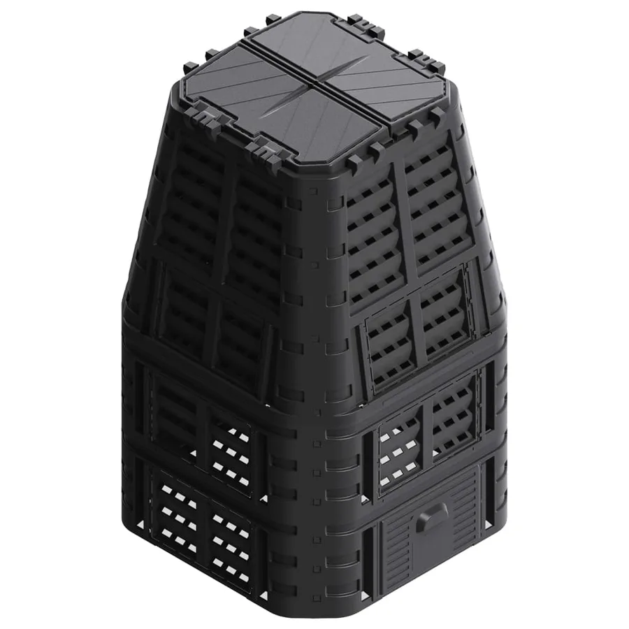 Composteur de jardin Noir 93,3x93,3x146 cm 1000 L - 2